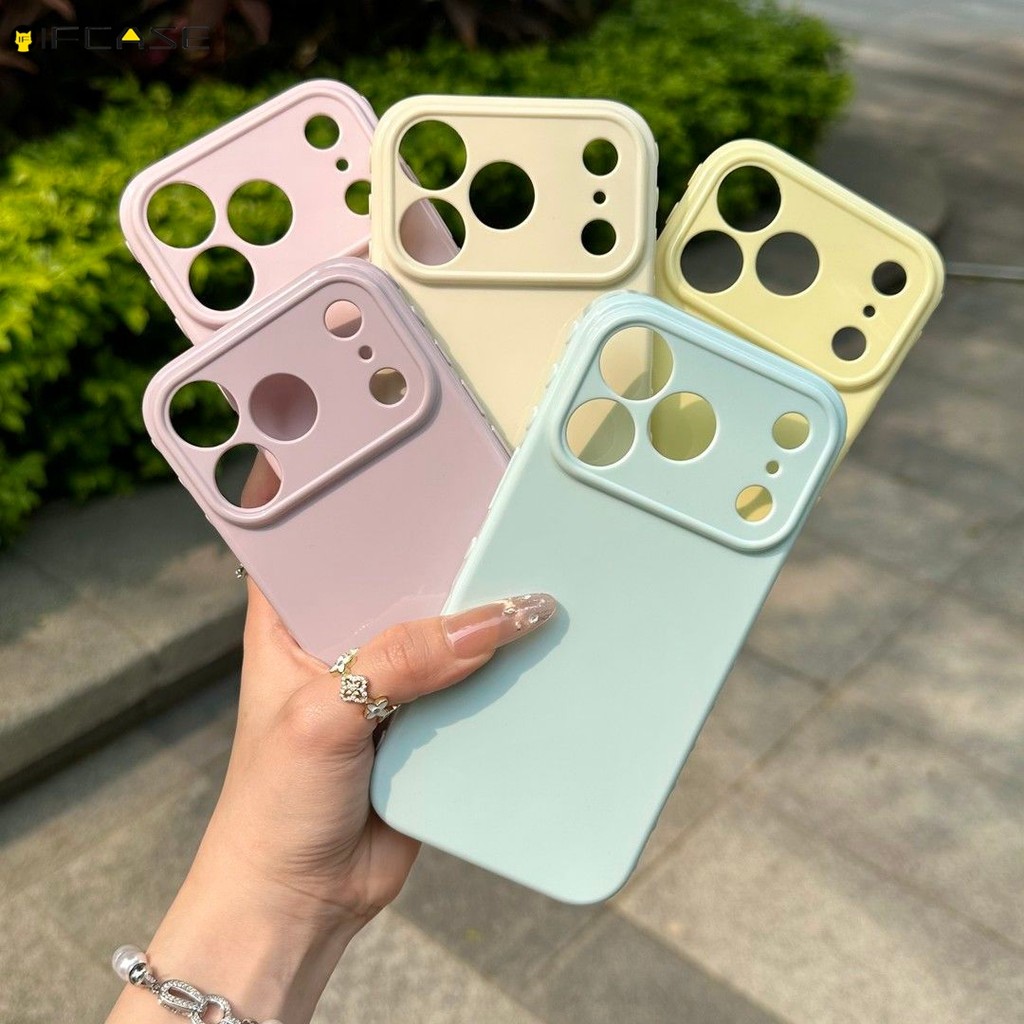 Tương Thích Cho iPhone 17 Air 17e 16 16e 15 Plus Pro Max Ốp Điện Thoại Tình Yêu Dễ Thương Trái Tim Yêu Thương Quan Sát Lớn Cửa Sổ Hồng Xanh Đơn Giản Nhiều Màu Sắc Vỏ Mềm