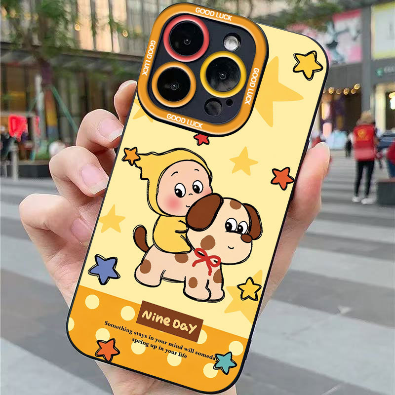 Ốp lưng iPhone silicon mềm bảo vệ máy ảnh họa tiết ngôi sao may mắn -iP7/8/X/XS/XR/11/12/13/14/15/16/17/Plus/Air/Pro/Max