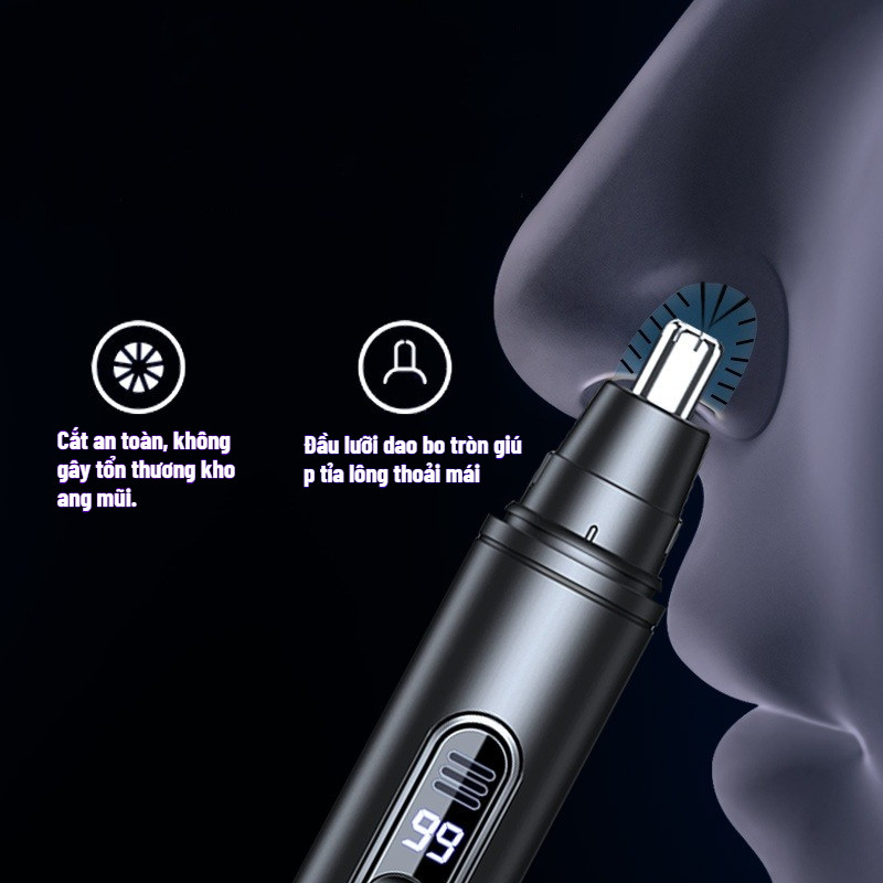 Máy tỉa lông mũi màn hình LED kỹ thuật số, máy tỉa lông mũi điện, giá đỡ máy tỉa lông mũi, giao diện Type-C