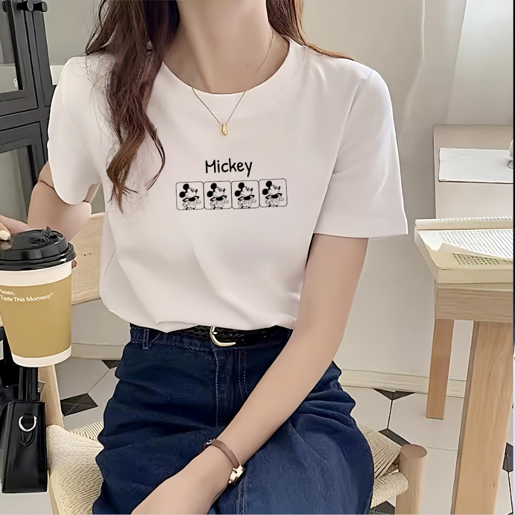（Giao hàng 24h）Angela Áo phông nữ dáng vừa NA01 màu trắng chất liệu thun cotton Loza G0206