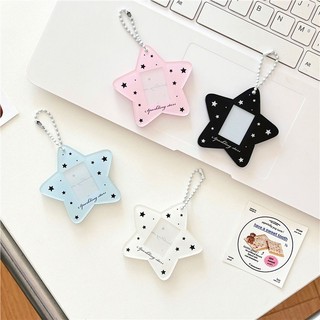 Monvkaka Ngôi Sao Đơn Giản 3cm Giá Đỡ Thẻ ID Acrylic Ngôi Sao Đuổi Photocard Chủ Thẻ Gạch Thẻ Phim Thẻ YTA4