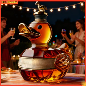 Chai thủy tinh vịt 100ml – Bình đựng whisky/rượu hình vịt độc đáo cho bar, nhà, văn phòng – Trang trí phong cách Đông Nam Á