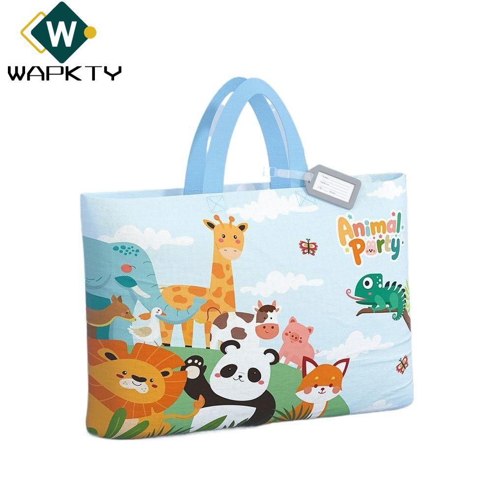 Túi đựng chăn bông mẫu giáo WAPKTY, Túi đựng tã nhẹ cho mẹ, đựng đồ bà bầu in hình hoạt hình di động đa năng Túi đóng gói quần áo dung tích lớn dành cho học sinh