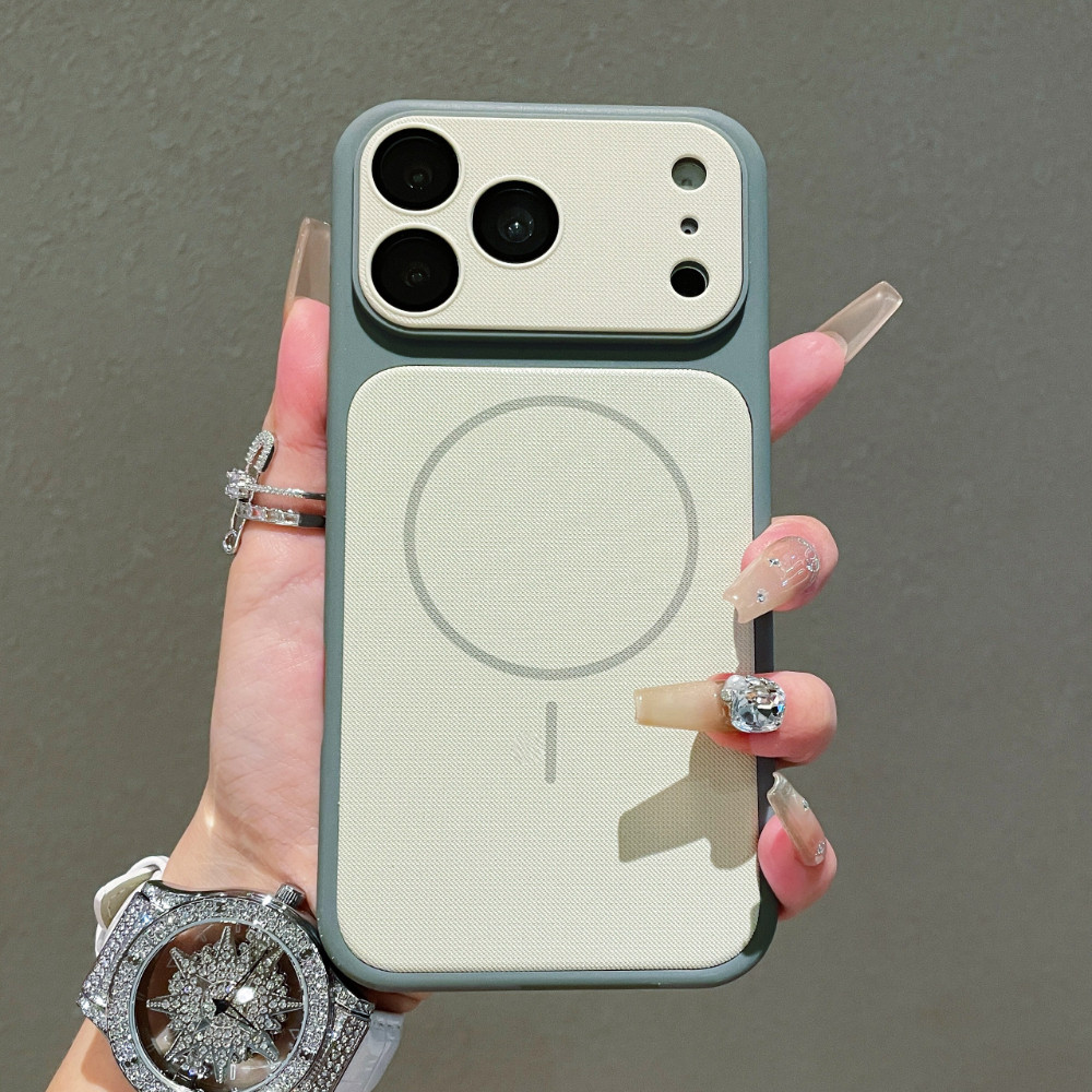 PC + TPU có màng ống kính Vỏ điện thoại từ tính cho iPhone 17 16 15 14 13 12 Pro Max 16 15 14 Plus Nút kết cấu mờ Bảo vệ chống rơi Vỏ thời trang đơn giản