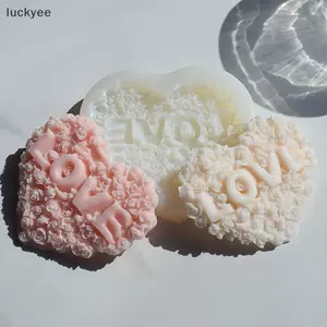 Luckyew 1 Hoa Hồng Hình Trái Tim Khuôn Silicon DIY Tình Yêu Hoa Nến Thạch Cao Dụng Cụ Làm Socola Khuôn Đá Trang Trí Quà Tặng Ngày Lễ Tình Nhân TQ