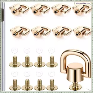 Đồng thau D Ring Studs 8 CÁI cho ví, cho đinh tán Ví Dây đeo phần cứng có dụng cụ đục lỗ-cho dây đeo túi xách bằng da DIY