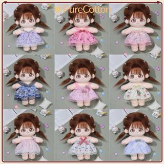 PURECOTTON0 Búp bê quần áo công chúa dễ thương, phụ kiện xinh, đồ búp bê plush chất lượng cao 20cm, phù hợp búp bê cotton/idol EXO