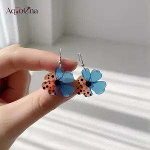 AqToCna 2D Flat Cá Vàng Bầu Bông Tai Nữ Mắt Bắt Cá Tòn Ten Bông Tai Sống Động Quà Tặng Cho Fashionis AqToCna