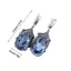 Bông tai thả NICOLOO Zircon, Bông tai dangle pha lê dát trang trí công phu bằng kim loại mạ bạc, Bông tai thả dài dài bằng kim loại mạ bạc