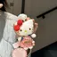 Mặt dây chuyền sang trọng Hello Kitty dễ thương có ba lô và khóa trái tim
