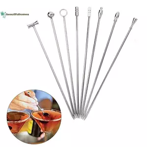 BeautifulHomeA 4 Thép không gỉ Cotail Stis Fruit Stis Đồ uống tái sử dụng Martini Pis VN