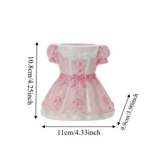 Hộp đựng cọ trang điểm SENRTY, Hộp đựng bút nơ dung tích lớn bằng gốm, Hộp đựng đồ trang sức Sweet Sắp xếp trang trí bàn làm việc Hộp đựng váy công chúa Nghiên cứu thiết yếu