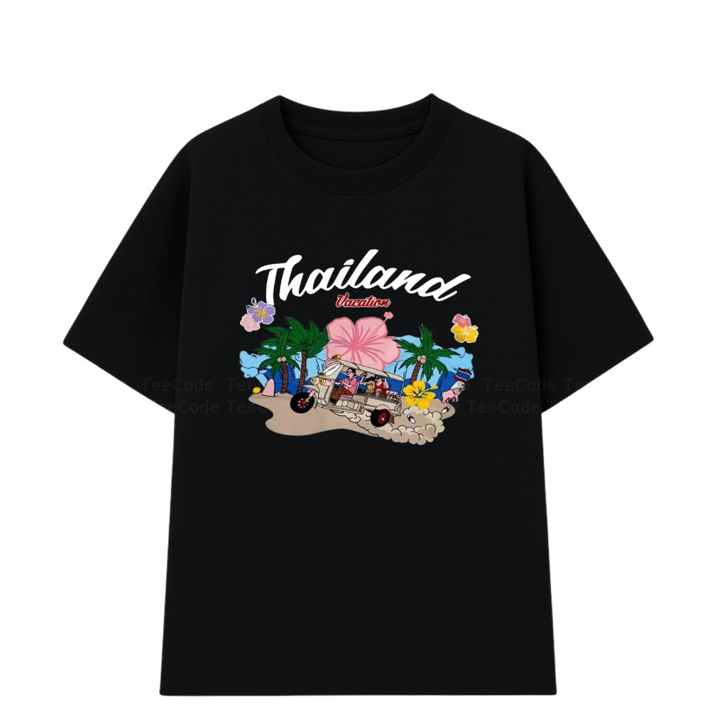 （Giao hàng 24h）Angela Áo Thun Việt Nam Du Lịch THÁI LAN 2025 In Chữ Hình Nam Nữ Unisex Cổ Tròn Hot Trend Local Brand
