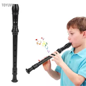 Toyuvn Fesjoy Soprano ABS Phong Cách Đức Nhạc Cụ Ghi Âm Cho Trẻ Em Dễ Dàng Bấm Ngón Lý Tưởng Hiện Tại Trẻ Em Màu Đen