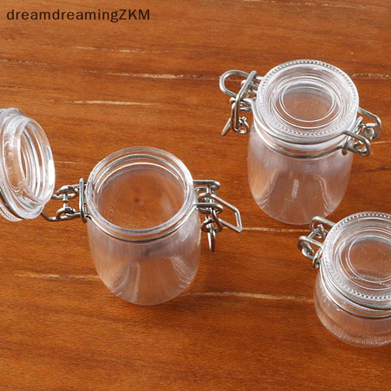 [dreamdreaming] 2 Cái / bộ Nhà Búp Bê Thu Nhỏ Trong Suốt Bảo Quản Bình Kín Mô Hình Bể Chứa Lọ Nhỏ Chúc Bình Trang Trí Nhà Bếp [zkm]