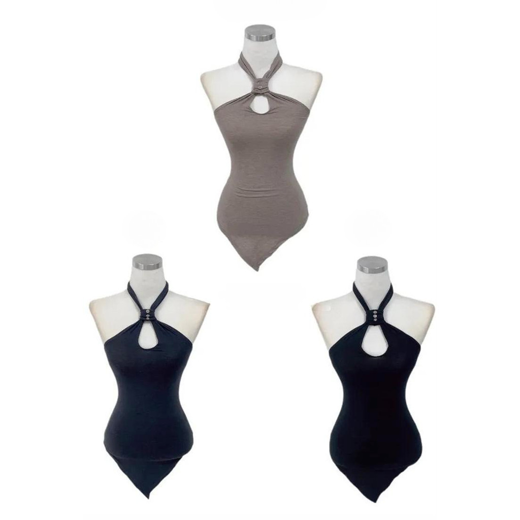 Milyfashion Áo Croptop Y2K Gợi Cảm, Dáng Ôm Dài Dây Cổ, Phù Hợp Mùa Hè