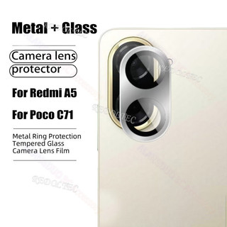 Redmi A5 POCO C71 Vòng kim loại Bảo vệ ống kính máy ảnh POCO C71 RedmiA5 4G Kính cường lực Full Cover Phim bảo vệ