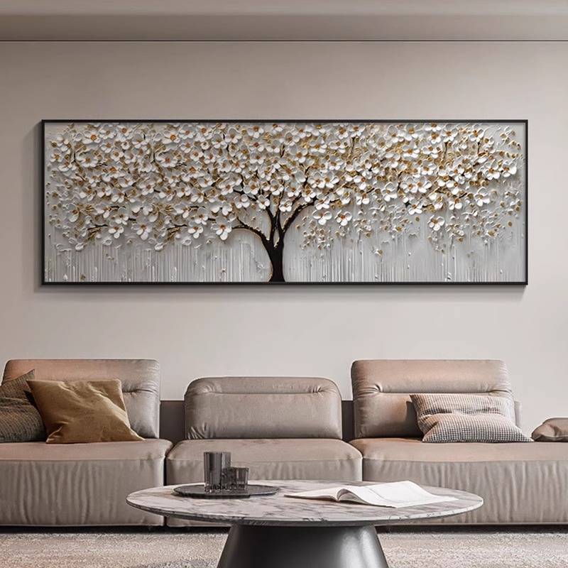 2026 Phong Cách Mới Phong Cách Phong Thủy Cây Giàu Có Tranh Trang Trí Cho Phòng Khách Sofa Nền Tường, Khí Quyển Và Ánh Sáng Sang Trọng