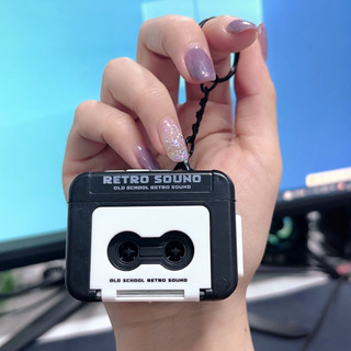 Sáng Tạo Retro Ghi Móc Khóa Mini Cassette Có Thể Chơi Ghi Âm Nhạc Vui Nhộn Nhỏ Di Động Đồ Trang Trí PRUR