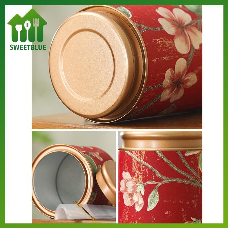 SWEET Hoa Văn Rỗng Trà Thiếc Có Thể Hộ Gia Đình Trà Xanh Kín Lọ Di Động Nhà Trà Nhỏ Paaging Hộp Thiếc Bảo Quản Có Thể n