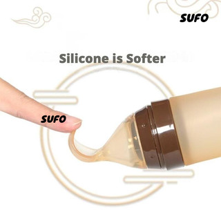 [SUFO] Bộ cho ăn tích hợp silicon cho bé, Thìa mì ăn liền cho trẻ sơ sinh, Đầu thìa siêu mềm, Thìa sữa đo, Thìa bóp bình sữa cho bé, 120ML, Di động