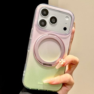 Ốp điện thoại di động khung hút từ tính xoay 360 màu gradient cao cấp phù hợp cho iPhone17 Pro Max 16 15 Pro Max bảo vệ camera chống sốc chống rơi mặt sau cứng