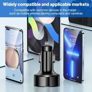 12V/24V Tẩu Sạc Nhanh  PD QC3.0 USB C 5 Cổng Có Đèn LED Cho Xe Hơi