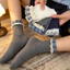 1-3 đôi Vớ kẻ sọc cổ điển mùa xuân thu, tất ren ca rô giữa bắp chân dành cho nữ, hẹn hò làm việc, thoáng khí với thiết kế đàn hồi
