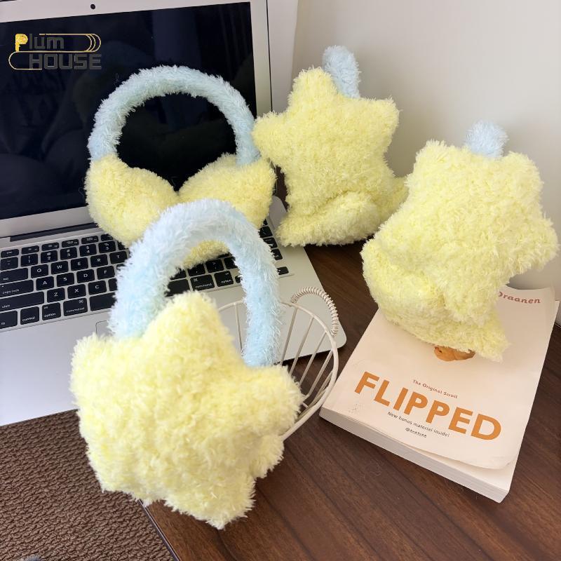 PlumHOUSE Tai Nghe Ngôi Sao Dễ Thương Sang Trọng Lông Tơ Ngoài Trời Ấm Áp Chống Gió Bịt Tai Kawaii Ngọt Ngào Đi Xe Đạp Tai Mùa Đông Ấm Áp Phụ Kiện Ngoài Trời VN