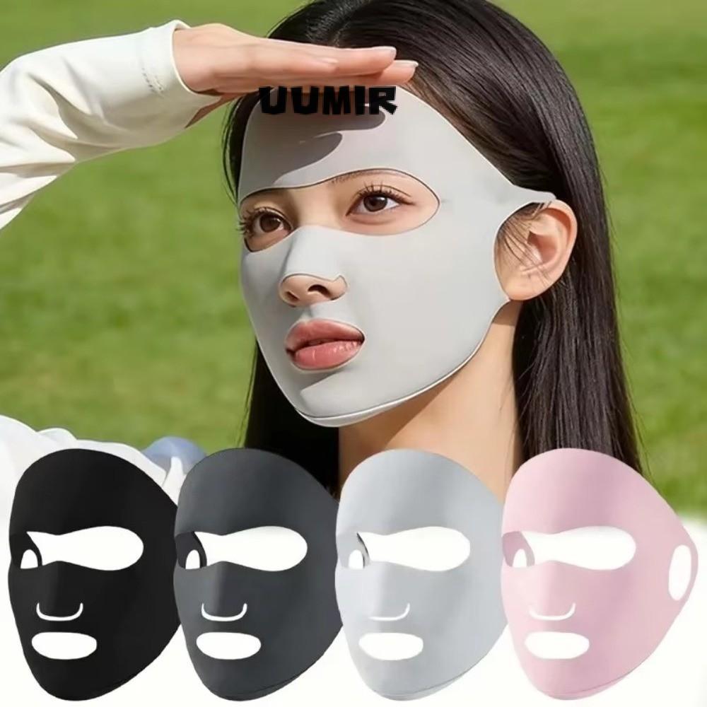 UUMIR Chống Nắng, Khăn quàng cổ chống tia cực tím toàn mặt bằng lụa băng, Tấm che nắng có thể điều chỉnh thoáng khí thời trang Mặt mùa hè