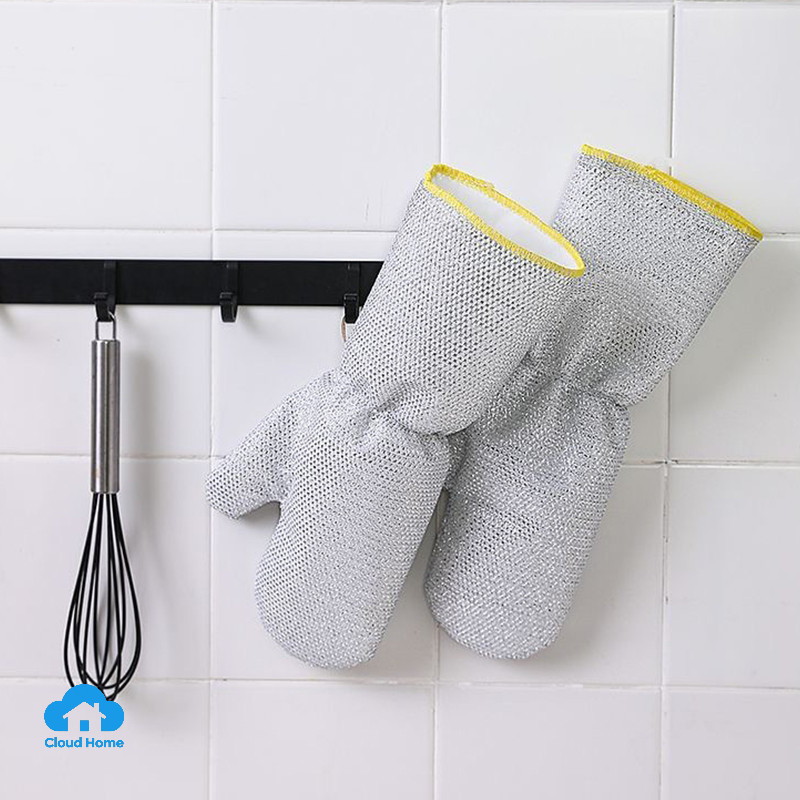 🌤️COD🌤️Găng tay vệ sinh bằng dây thép đa năng,bảo vệ và loại bỏ dầu mỡ,hợp cho việc rửa chén.
