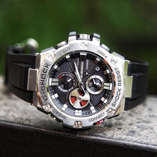 Đồng Hồ Nam Dây Nhựa Casio G-Shock GST-B100-1A Bluetooth Chính Hãng - GST-B100-1ADR Pin Năng Lượng Mặt Trời