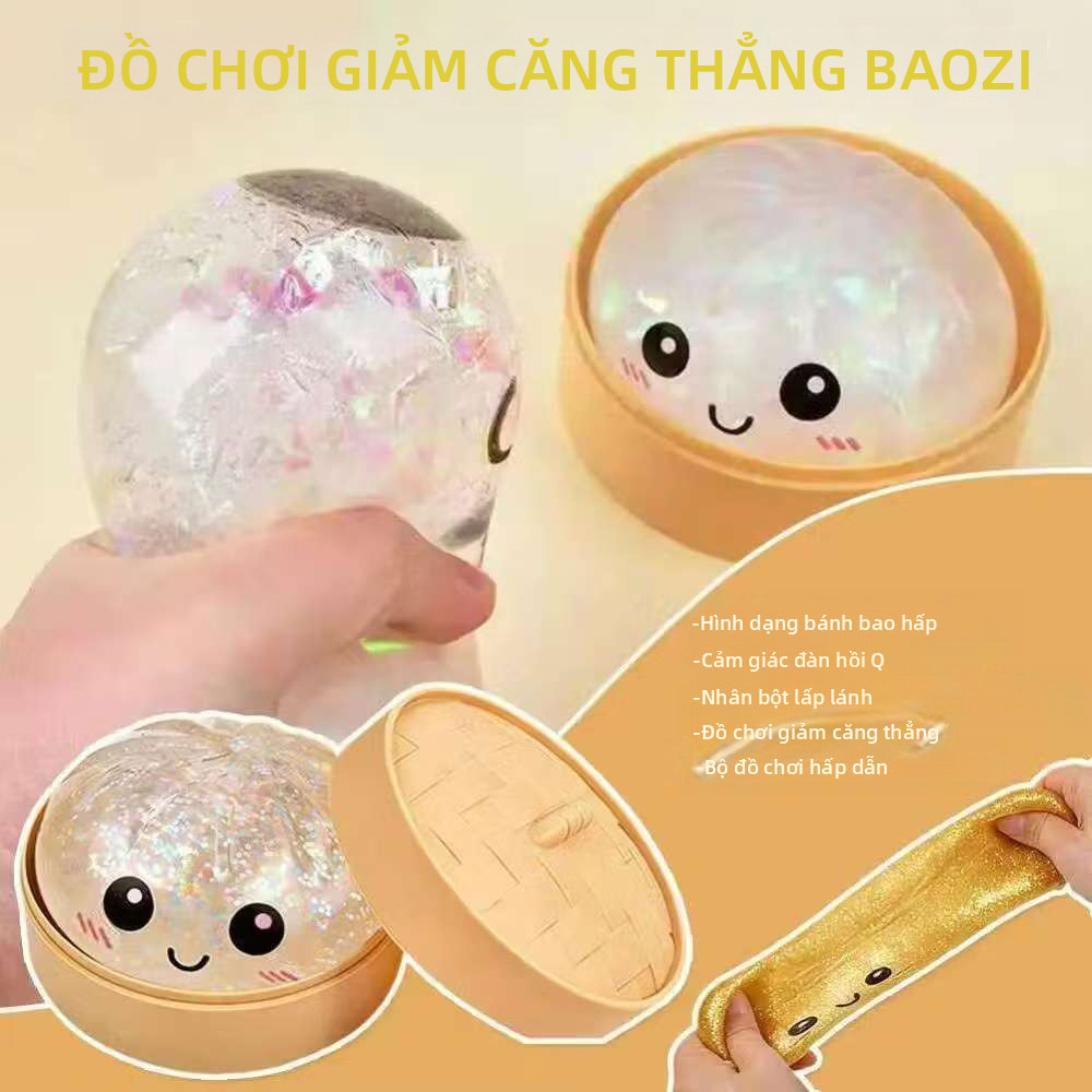 【🇻🇳Có sẵn kho】Lấp Lánh Bánh Bao Đồ Chơi Giảm Căng Thẳng Dễ Thương Hấp Bun Squishy Đồ Chơi Có Hộp Hấp Đồ Chơi Fidget Mềm Cao Cấp Chậm Khả Năng Phục Hồi Căng Thẳng Đồ Chơi Bóp Cảm Giác