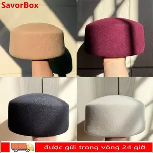 Mũ trùm đầu SAVORBOX, Mũ Fedoras chính thức bằng phẳng cứng, Mũ nồi dệt kim 100% len quyến rũ thời trang thanh lịch cho bữa tiệc