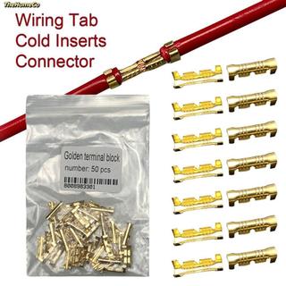 [Vận chuyển nhanh] THEHOMECO 50 / 100 / 200 chiếc Tab dây màu vàng Đầu nối dây Fascia