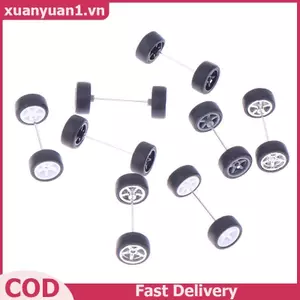 XUAN 1 Bộ DIY Racing 1: 64 Bánh Xe Ô Tô Cho Lốp Cao Su Có Trục Bánh Xe Mô Hình Sửa Đổi Một Phần VN