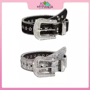 MYPANDA Y2K Kim Cương Giả Bule Thắt Lưng Nam Nữ Punk Ngôi Sao Lỗ Dây Đeo Eo Gothic Thời Trang Cá Tính Cho Váy Bò Cô Gái Dây Thắt Lưng.