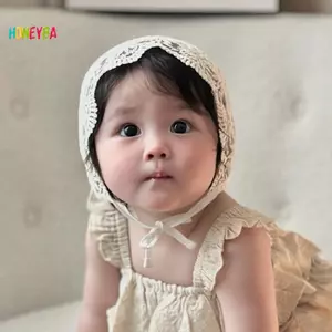 < Honeyba > Hoa Thêu Lưới Vải Ren Hoa Rỗng Mũ Công Chúa Mũ Bé Sơ Sinh Mũ Sinh Nhật Đạo Cụ Chụp Ảnh Đẹp