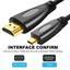 Sẵn sàng giao hàng Cáp Micro HDMI Male sang HDMI Male 1,5m mạ vàng cho điện thoại di động, máy ảnh, GoPro