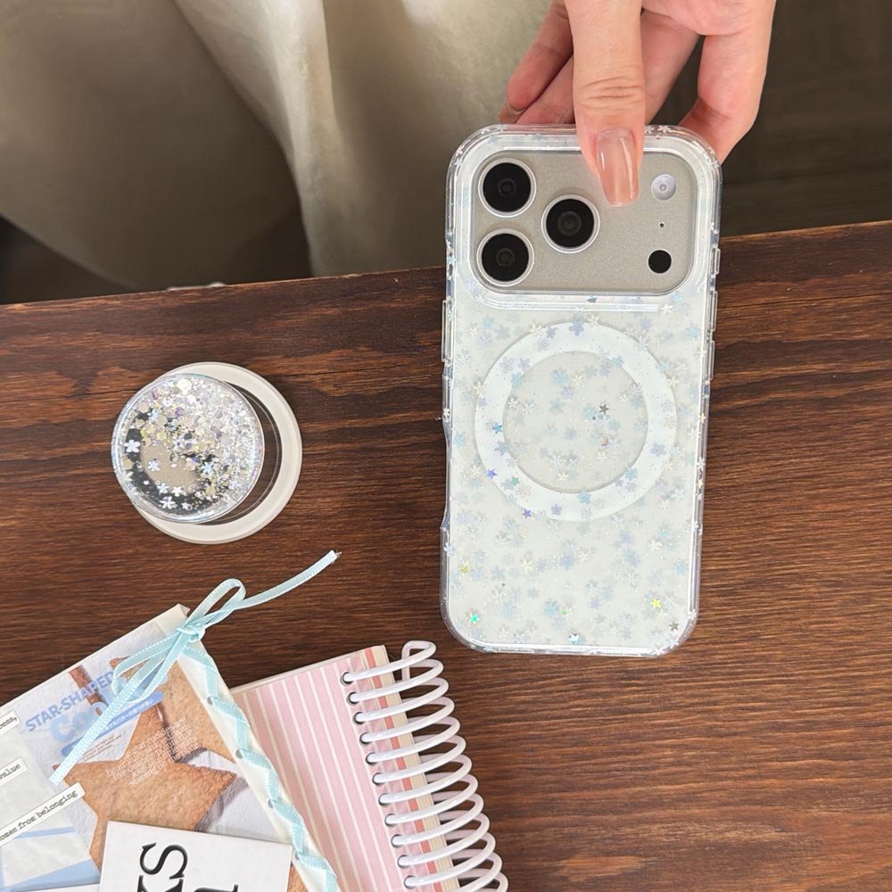 Ốp Lưng Cứng Tương Thích Với iPhone 13 14 14Pro 14ProMax 15 15Pro 15ProMax 16 16Pro 16ProMax 17 17Pro 17ProMax Ốp Nam Châm Họa Tiết Ngôi Sao Xanh