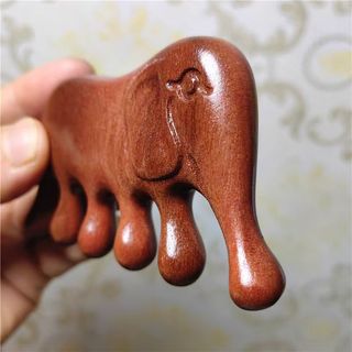 Voi Vàng Lụa Gỗ Đàn Hương Kinh Tuyến Báo Chí Lược Cạo Châm Cứu Lược Gỗ Răng Lớn Bấm Lược Vai Cổ Massage Physio