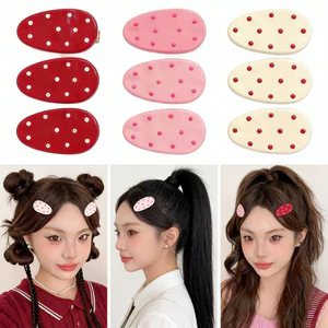 Mới Dễ Thương Chấm Bi Mỏ Vịt Kẹp Tóc INS Tối Giản Bên Nổ Kẹp Tóc