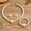 PNPIA- 3 Chiếc Camellia Nữ Đảng Nelace Vòng Tay Và Bông Tai Bộ Thanh Lịch Cô Dâu Trang Sức Quà Tặng