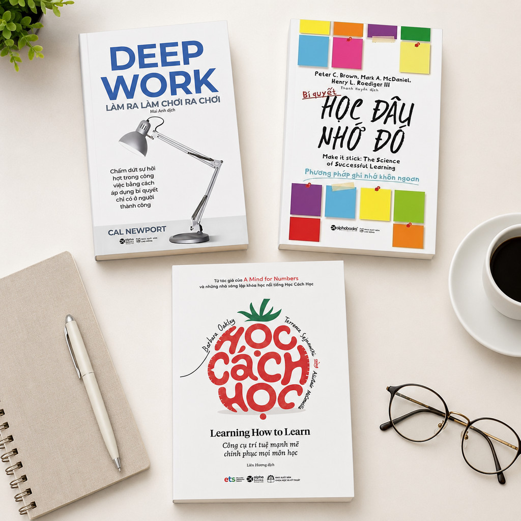 Sách - Lẻ/Combo: Học Cách Học + Deep Work + Bí Quyết Học Đâu Nhớ Đó (Alpha Books)