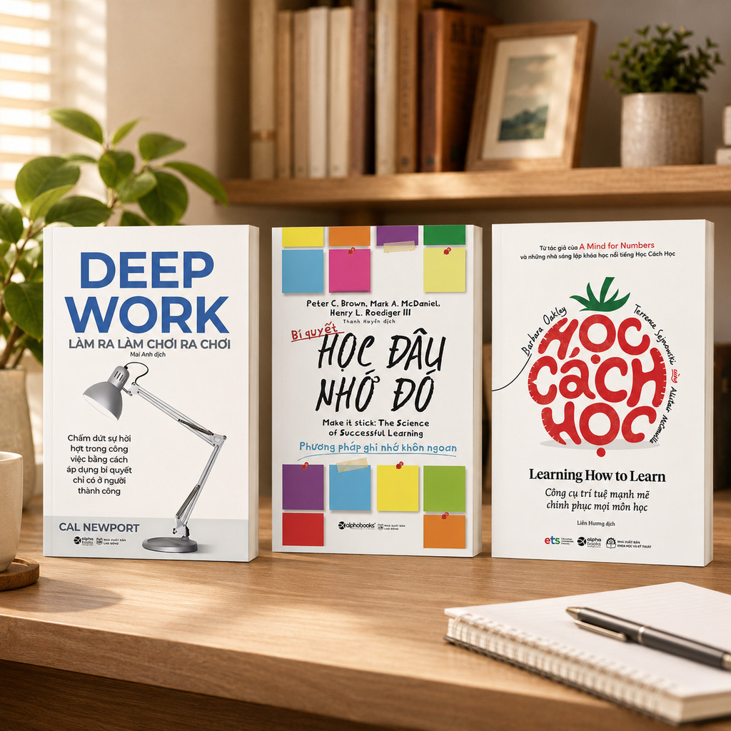 Sách - Lẻ/Combo: Học Cách Học + Deep Work + Bí Quyết Học Đâu Nhớ Đó (Alpha Books)