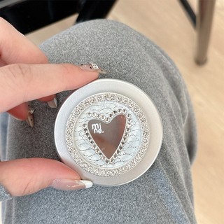 Sliver Bear Kim Loại Kim Cương Tròn Từ Tính Giá Đỡ Điện Thoại Cho IPhone 17 16 15 14 13 12 Pro Max 14 Plus Có Thể Gập Lại Vòng Tay Co Giãn Để Bàn Đứng P4