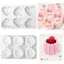 Luckyew 3D Trái Tim / Ngôi Sao / Tròn / Vuông Hoa Pudding Silicone Mousse Khuôn DIY Món Tráng Miệng Khuôn Socola Bánh Trang Trí Dụng Cụ Máy Nướng TQ