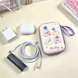 Dễ Thương Kirby Di Động Chống Thấm Nước Móc Khóa Túi Bảo Quản Tai Nghe Đồng Xu Chìa Khóa Du Lịch Ngoài Trời Thiết Yếu Túi Nhỏ