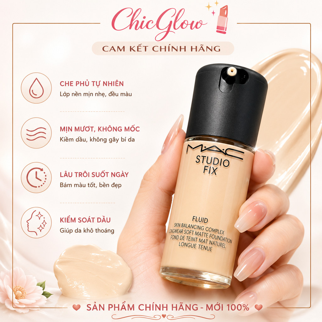 [Chính Hãng] MAC Studio Fix Fluid Fullsize Kem Nền Che Khuyết Điểm Mịn Da 30ml