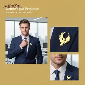 AqToCna Thép Không Gỉ Màu Vàng Phượng Hoàng Trâm Pin Động Vật Huy Hiệu Cho Phù Hợp Với Cổ Áo Sinh Nhật Kỷ Niệm Trang Trí Tiệc AqToCna